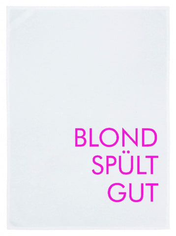 Geschirrtuch - Blond spült gut - weiss-neon pink - Mirilo Shop