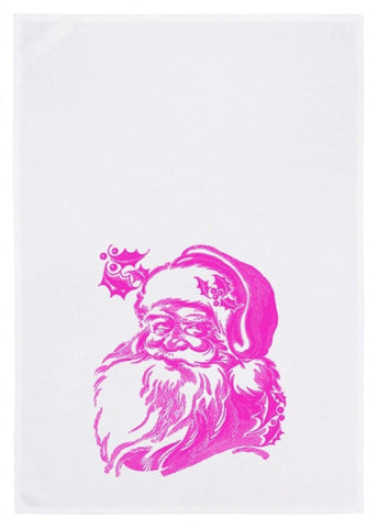 Geschirrtuch - Weihnachtsmann - weiss- neon pink - Mirilo Shop