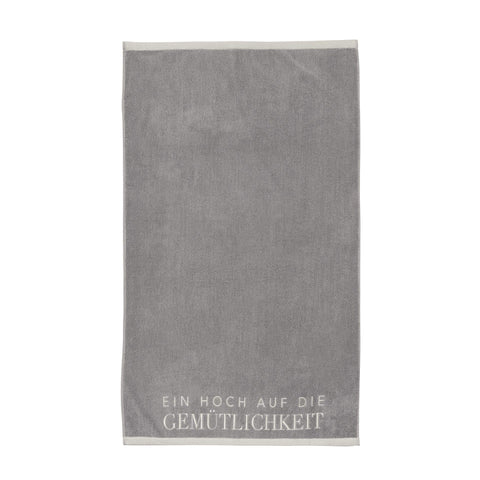 Handtuch "Ein Hoch auf die Gemütlichkeit" grau - Mirilo Shop