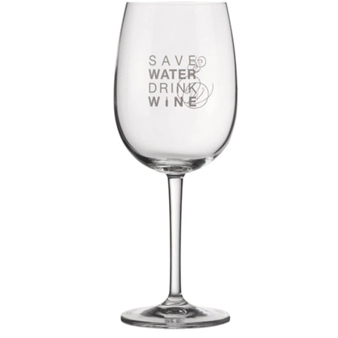 Rotweinglas "Save water drink wine"  Maße: Ø 9,0 H 22,0 cm - Mirilo Shop