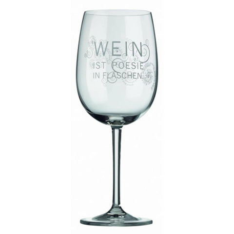Rotweinglas "Wein ist Poesie in Flaschen"  Maße: Ø 9,0 H 22,0 cm - Mirilo Shop