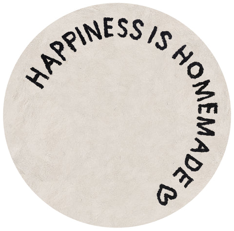 Eulenschnitt Teppich "Happiness" rund