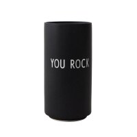 Schwarz Vase mit Text you Rock von Design Letters