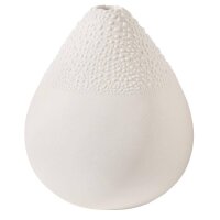 weiße, eiförmige Vase für Blumen mit...