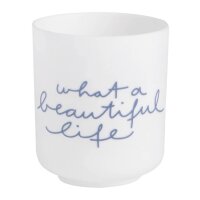 Windlicht mit Text what a beautiful life von Räder...