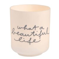 Windlicht mit Text what a beautiful life von Räder...