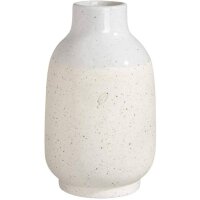 weiße Vase mit geprägtem Blatt für Blumen...