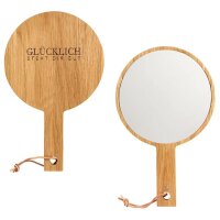 Handspiegel mit Gravur Glücklich steht dir gut von...