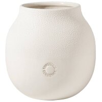 weiße Vase für Blumen mit Prägung...