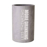 Weinkühler mit Text more drinking less thinking von...