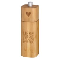 Pfeffermühle mit Text Liebe gibt dem Leben Pfeffer...