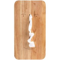 Taschentuchspender mit Holzdeckel und Gesichtsmotiv von...