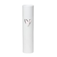 längliche weiße Vase für Blumen mit...