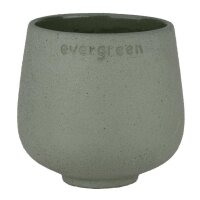 grau-grünes Blumentöpfchen mit Prägung...