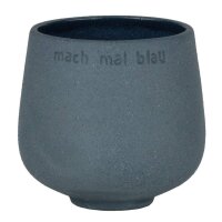 dunkelblaues Blumentöpfchen mit Prägung mach...