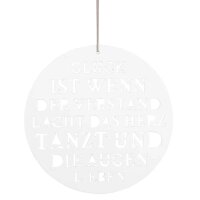 Runde Hängedeko mit Text von Räderdesign