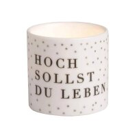 Windlicht mit Text hoch sollst du leben von Räder...