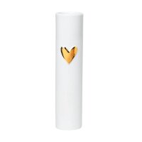 längliche weiße Vase für Blumen mit...