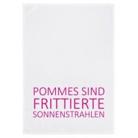 Geschirrtuch mit Text Pommes sind frittierte...