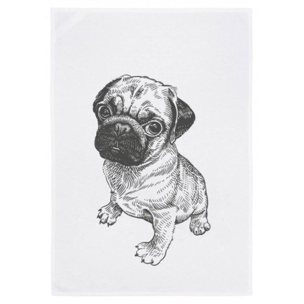 Geschirrtuch mit Mops Motiv von 17;30