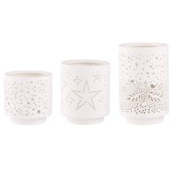 Set aus drei Windlichtern mit unterschiedlichen Mustern...