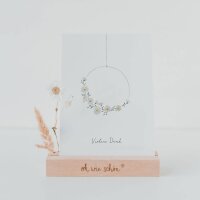 Postkarte mit Blumenkranzmotiv und Spruch vielen Dank von...