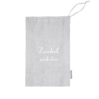 Leinensack mit Text Zwiebelsäckchen von Eulenschnitt