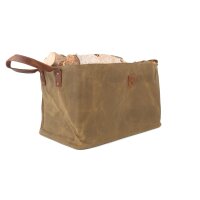 Alaskan Maker Feuerholztasche aus Canvas und Leder – braun