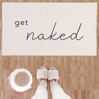 weiße Fußmatte mit Text get naked von...