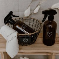Braune Sprühflasche mit Text Desinfektionsmittel von...