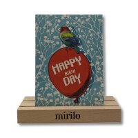 Postkarte mit Vogelmotiv und Text happy birthday