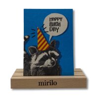 Postkarte mit Waschb&auml;rmotiv und Text Happy Birthday