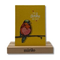 Postkarte mit Vogelmotiv und Text Ich denke an Dich