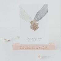 Postkarte mit Motiv Händchenhalten und Text Danke,...