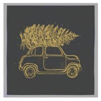 Serviette mit Motiv Weihnachtsbaum auf Autodach von 17;30
