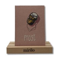 Postkarte mit Sektkorkenmotiv und Text Prost