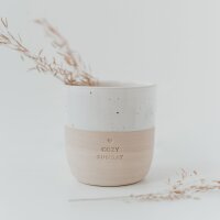 Trinkbecher mit Prägung cozy sunday