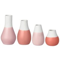 Räder Design Mini Pastellvasen Rottöne 4er-Set – Steinzeug