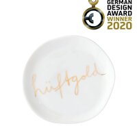 Teller mit Text H&uuml;ftgold von R&auml;der Design